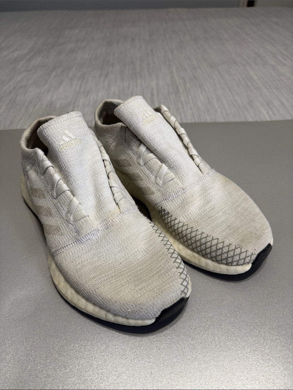 Adidas PureBoost Go Non-Dyed Grey Raw White Running Shoes size 6 Men’s